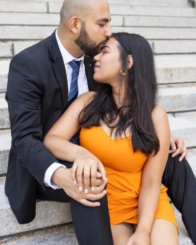 Photo of a couple for graduation photos at Purdue