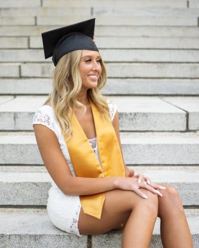 Purdue student in her grad photo session