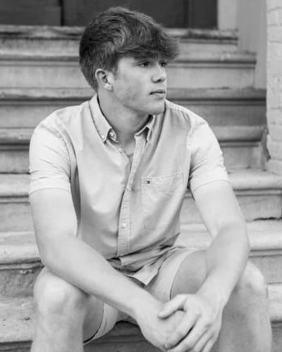 senior boy photo session in Downtown Lafayette Indiana