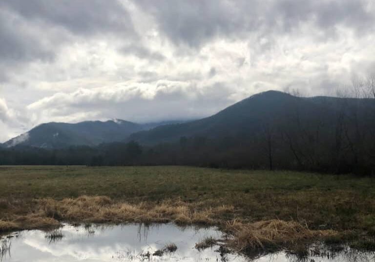 Reflection of the mountains in Cades Cove